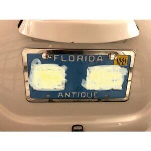 2 Stainless Steel Polish Mirror License Plate Frame + Chrome Screw Caps (Silver)